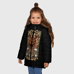 Куртка зимняя для девочки Телец, цвет: 3D-черный — фото 2