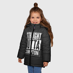 Куртка зимняя для девочки Straight Outta Compton, цвет: 3D-черный — фото 2