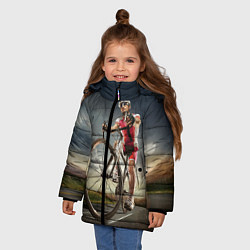 Куртка зимняя для девочки Велогонщик, цвет: 3D-черный — фото 2