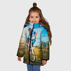 Куртка зимняя для девочки МТБ, цвет: 3D-светло-серый — фото 2