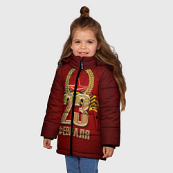 Куртка зимняя для девочки 23 февраля, цвет: 3D-красный — фото 2