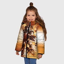 Куртка зимняя для девочки Серый рыцарь, цвет: 3D-черный — фото 2