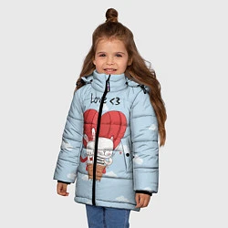 Куртка зимняя для девочки Влюбленные на шаре, цвет: 3D-черный — фото 2
