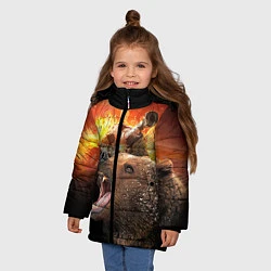 Куртка зимняя для девочки Защитник, цвет: 3D-черный — фото 2