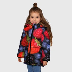 Куртка зимняя для девочки Berries, цвет: 3D-черный — фото 2