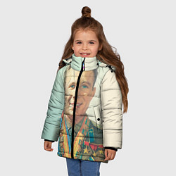 Куртка зимняя для девочки Гагарин в орденах, цвет: 3D-красный — фото 2