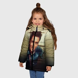 Куртка зимняя для девочки Элвис Пресли, цвет: 3D-черный — фото 2