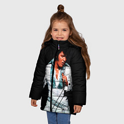 Куртка зимняя для девочки Элвис поет, цвет: 3D-черный — фото 2
