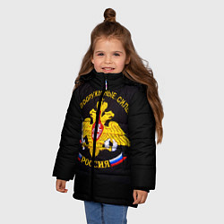 Куртка зимняя для девочки ВС России: вышивка, цвет: 3D-светло-серый — фото 2