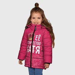 Куртка зимняя для девочки Её величество Катя, цвет: 3D-черный — фото 2