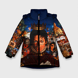 Куртка зимняя для девочки Michael Jackson: Pop King, цвет: 3D-черный