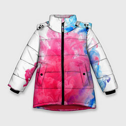 Куртка зимняя для девочки Взрыв красок, цвет: 3D-красный
