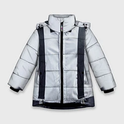 Куртка зимняя для девочки Рубашка с подтяжками, цвет: 3D-черный