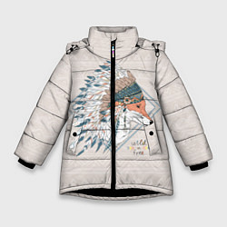 Куртка зимняя для девочки Fox: Wild Free, цвет: 3D-черный