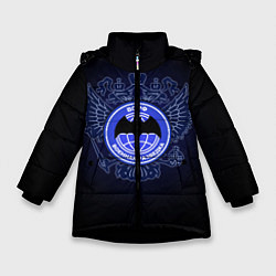 Куртка зимняя для девочки Военная разведка, цвет: 3D-черный