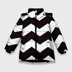 Куртка зимняя для девочки Полосы, цвет: 3D-черный
