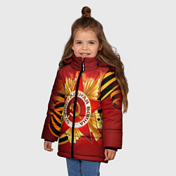 Куртка зимняя для девочки День победы 4, цвет: 3D-черный — фото 2