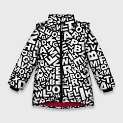 Зимняя куртка для девочки Английский алфавит