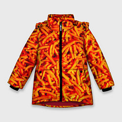 Куртка зимняя для девочки Морковь, цвет: 3D-красный