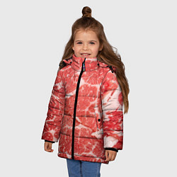 Куртка зимняя для девочки Кусок мяса, цвет: 3D-черный — фото 2