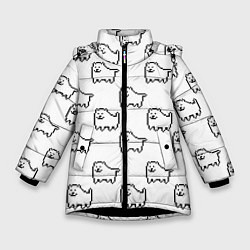 Куртка зимняя для девочки Undertale Annoying dog white, цвет: 3D-черный