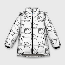 Куртка зимняя для девочки Undertale Annoying dog white, цвет: 3D-светло-серый