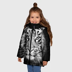 Куртка зимняя для девочки Красавец тигр, цвет: 3D-светло-серый — фото 2