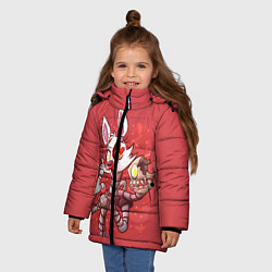 Куртка зимняя для девочки Death Mangle, цвет: 3D-черный — фото 2