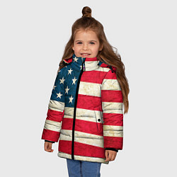 Куртка зимняя для девочки США, цвет: 3D-черный — фото 2