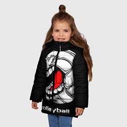Куртка зимняя для девочки Волейбол 25, цвет: 3D-черный — фото 2