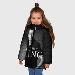 Куртка зимняя для девочки Стивен Кинг, цвет: 3D-черный — фото 2
