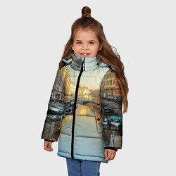 Куртка зимняя для девочки Питер, цвет: 3D-светло-серый — фото 2