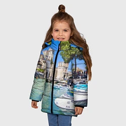 Куртка зимняя для девочки Италия, цвет: 3D-черный — фото 2