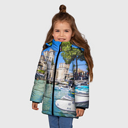 Куртка зимняя для девочки Италия, цвет: 3D-светло-серый — фото 2