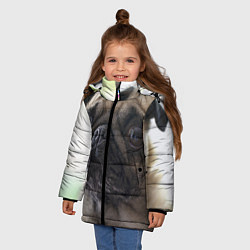 Куртка зимняя для девочки Мопс, цвет: 3D-черный — фото 2