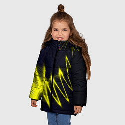 Куртка зимняя для девочки Молния, цвет: 3D-черный — фото 2