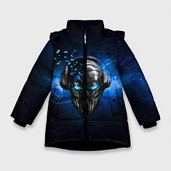 Куртка зимняя для девочки Pirate Station: Blue Space, цвет: 3D-черный