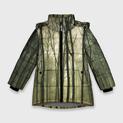 Куртка зимняя для девочки Чарующий лес, цвет: 3D-светло-серый