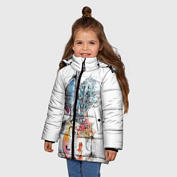 Куртка зимняя для девочки Скрипка, цвет: 3D-черный — фото 2