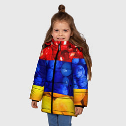 Куртка зимняя для девочки Флаг Армении, цвет: 3D-черный — фото 2