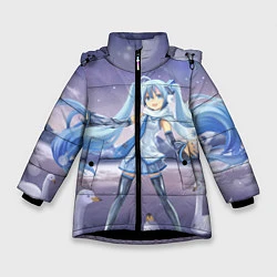 Куртка зимняя для девочки Hatsune Miku, цвет: 3D-черный