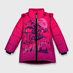 Куртка зимняя для девочки We grab pizza later, цвет: 3D-черный
