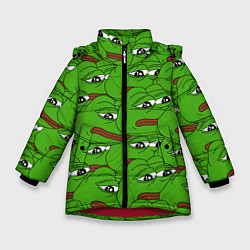 Зимняя куртка для девочки Sad frogs
