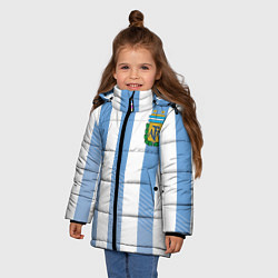 Куртка зимняя для девочки Сборная Аргентины: ЧМ-2018, цвет: 3D-светло-серый — фото 2