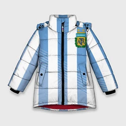 Куртка зимняя для девочки Сборная Аргентины: ЧМ-2018, цвет: 3D-красный