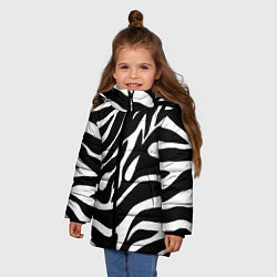 Куртка зимняя для девочки Зебра, цвет: 3D-черный — фото 2