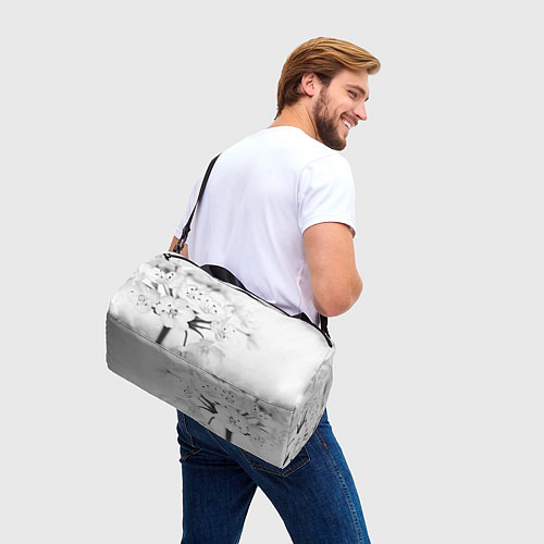 Спортивная сумка Белая сакура / 3D-принт – фото 3