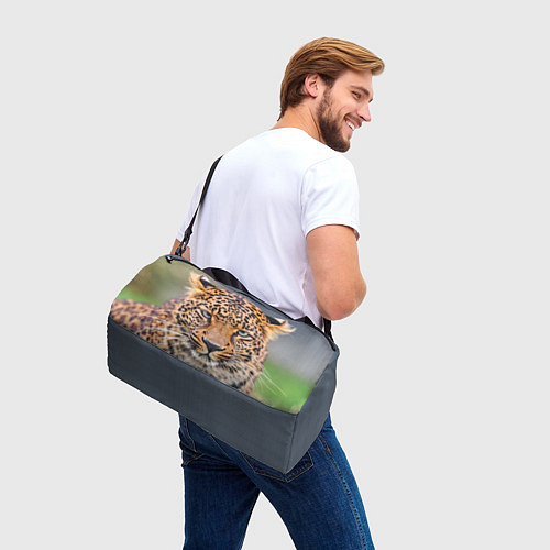 Спортивная сумка Грустный леопард / 3D-принт – фото 3