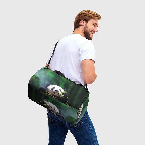 Спортивная сумка Панда на ветке / 3D-принт – фото 3