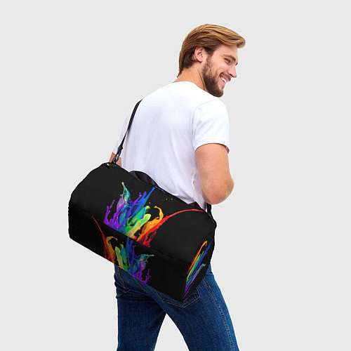 Спортивная сумка Всплеск красок / 3D-принт – фото 3